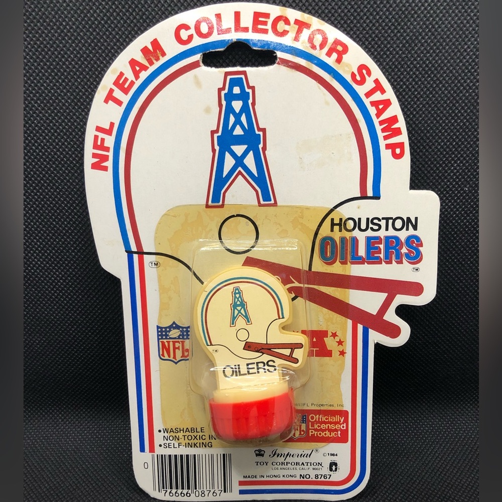 “VINTAGE” Collector NFL stamp old rare item Houston Oilers with washable ink.